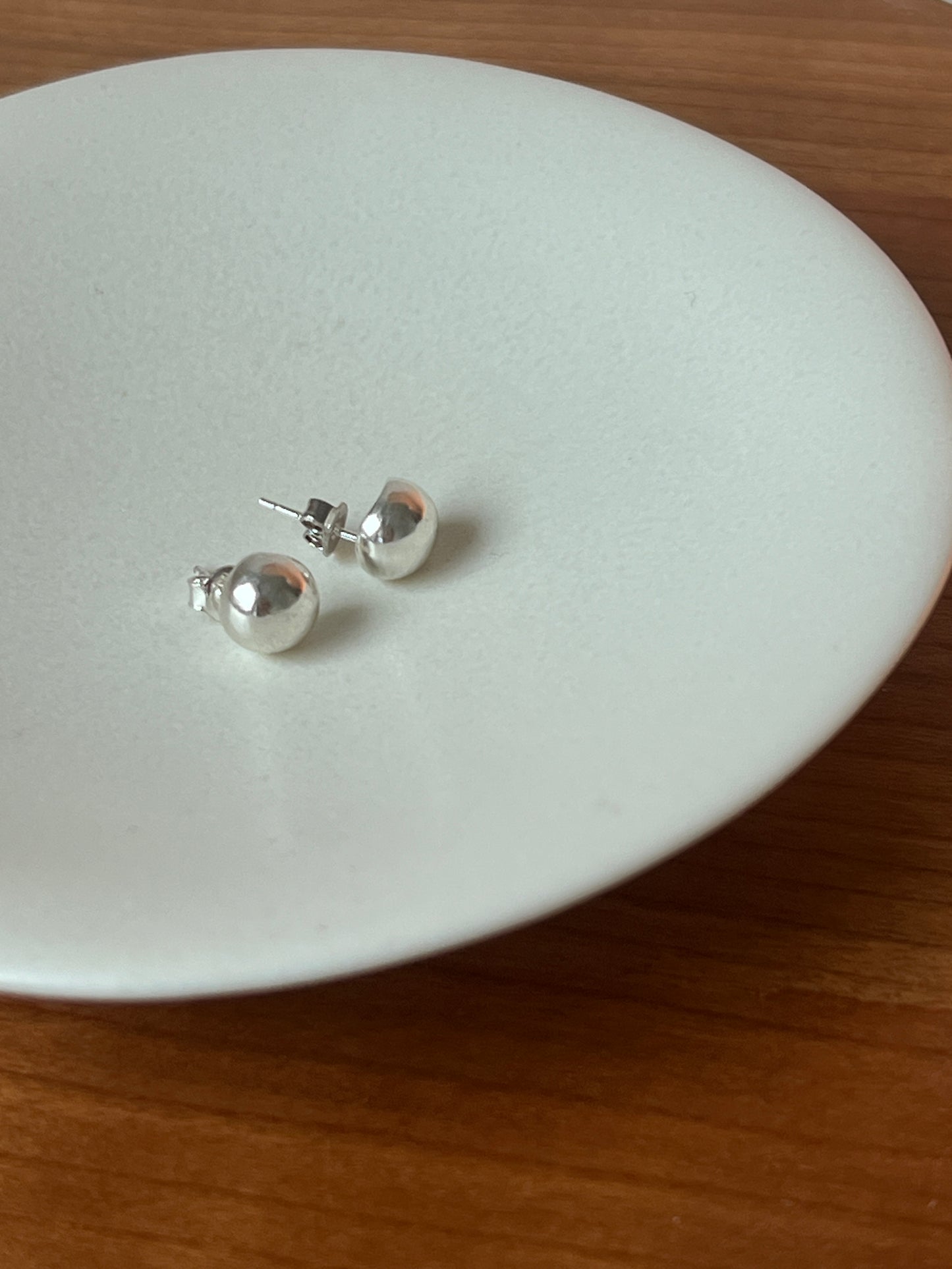 SILVER 8MM BALL EARRING