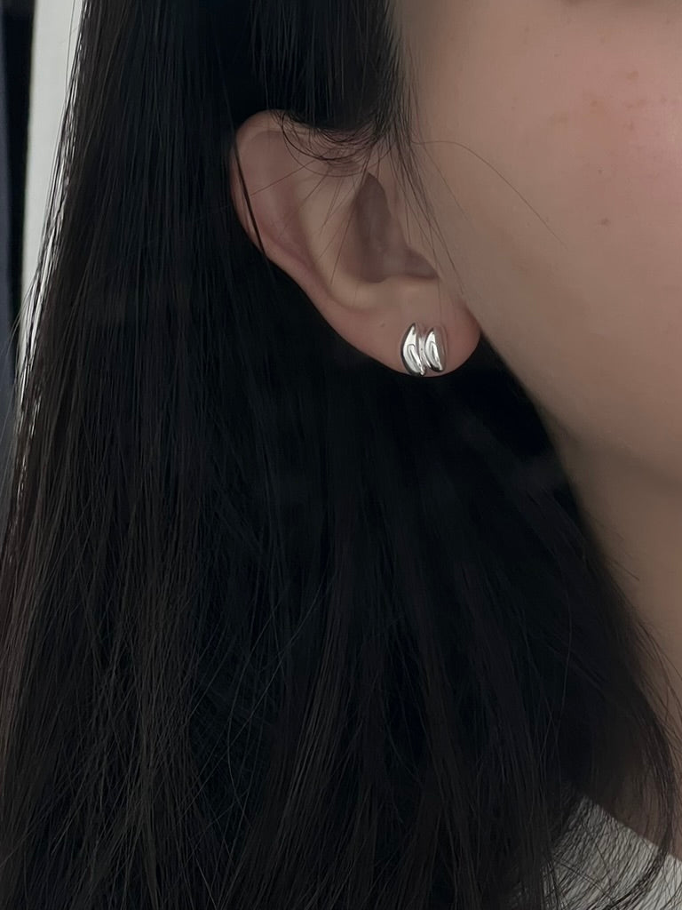 925 SILVER DUO CHUBBY EARRING