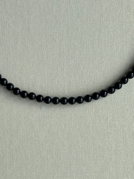 6MM BLACK BEADS NECKLACE