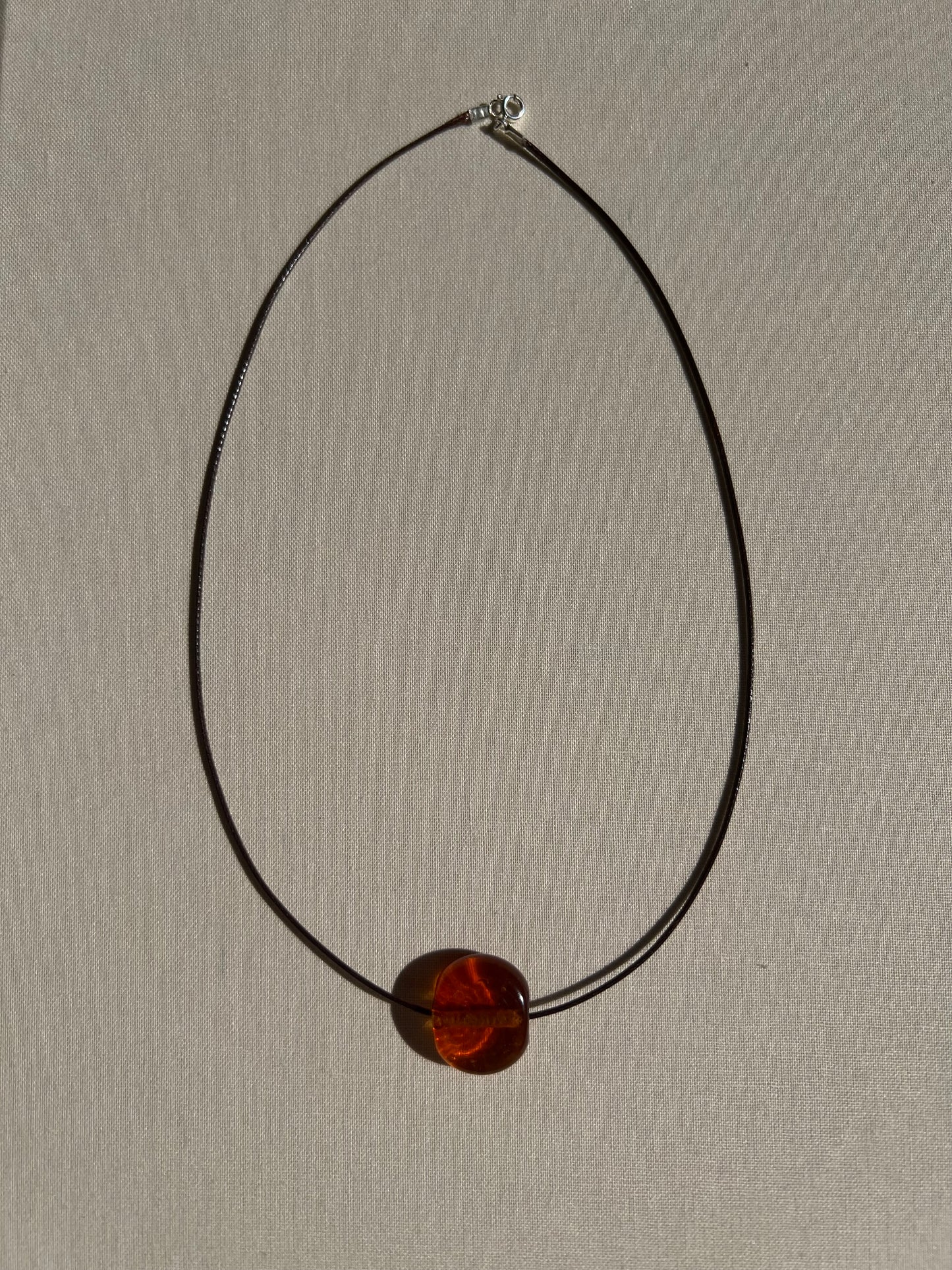 03 CLEAR AMBER GLASS NECKLACE