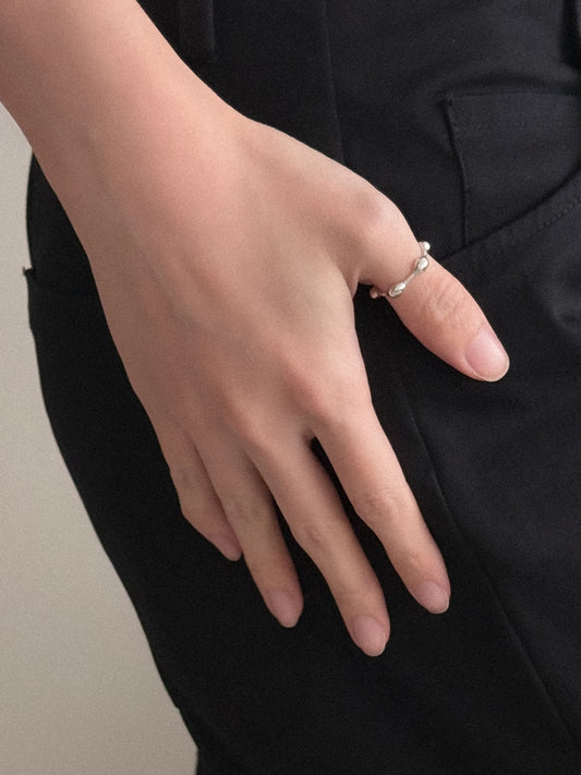 HANDCRAFTED SILVER OLIVE RING