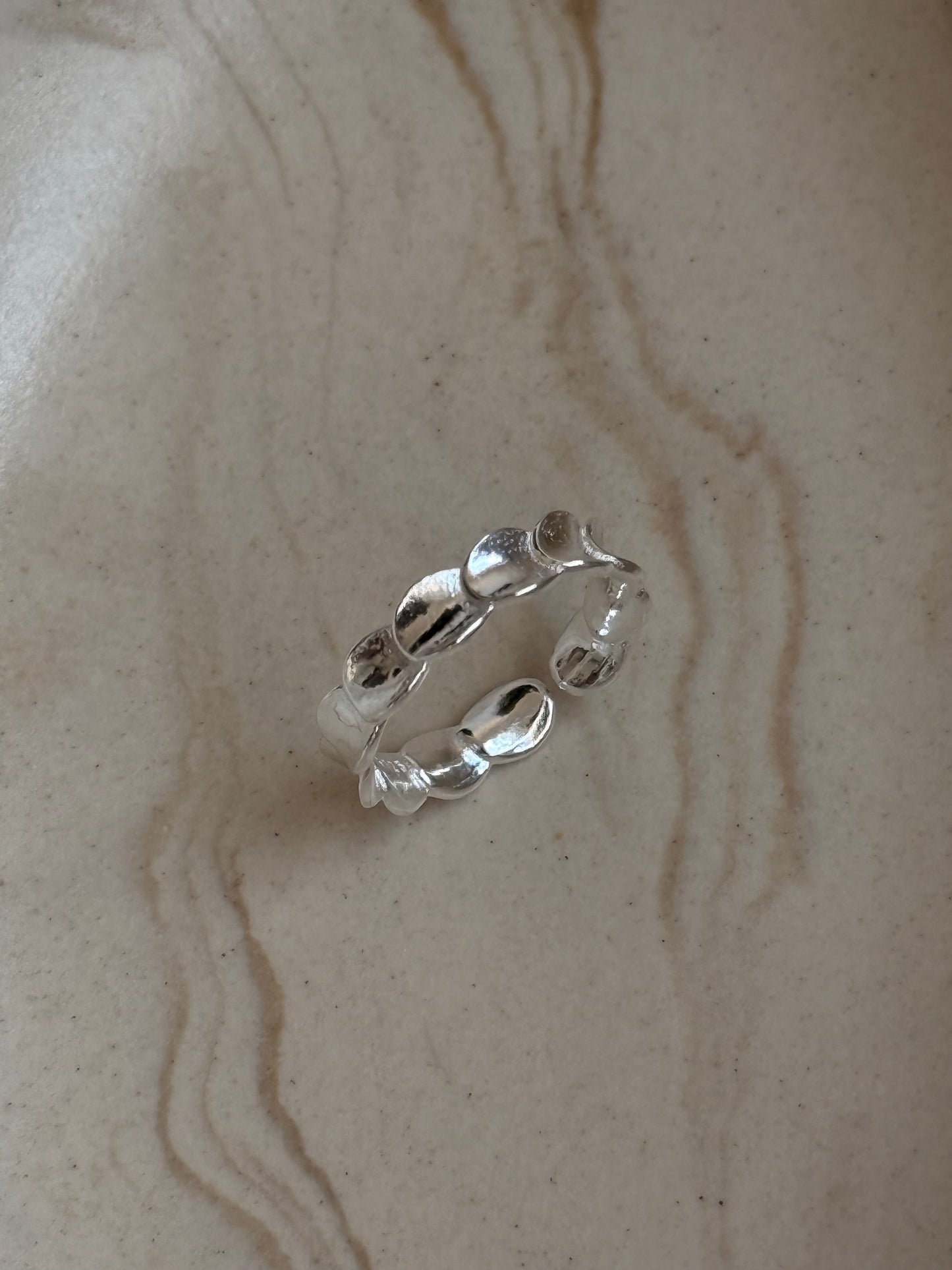 SILVER ROUNDED PINKY RING