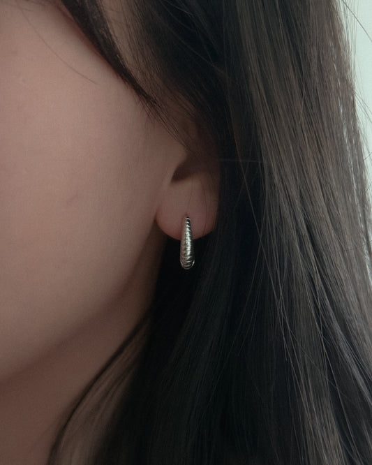 HANDCRAFTED SILVER HOOP EARRING
