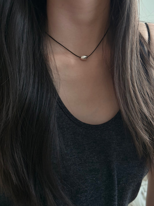 011 SILVER BEAN NECKLACE