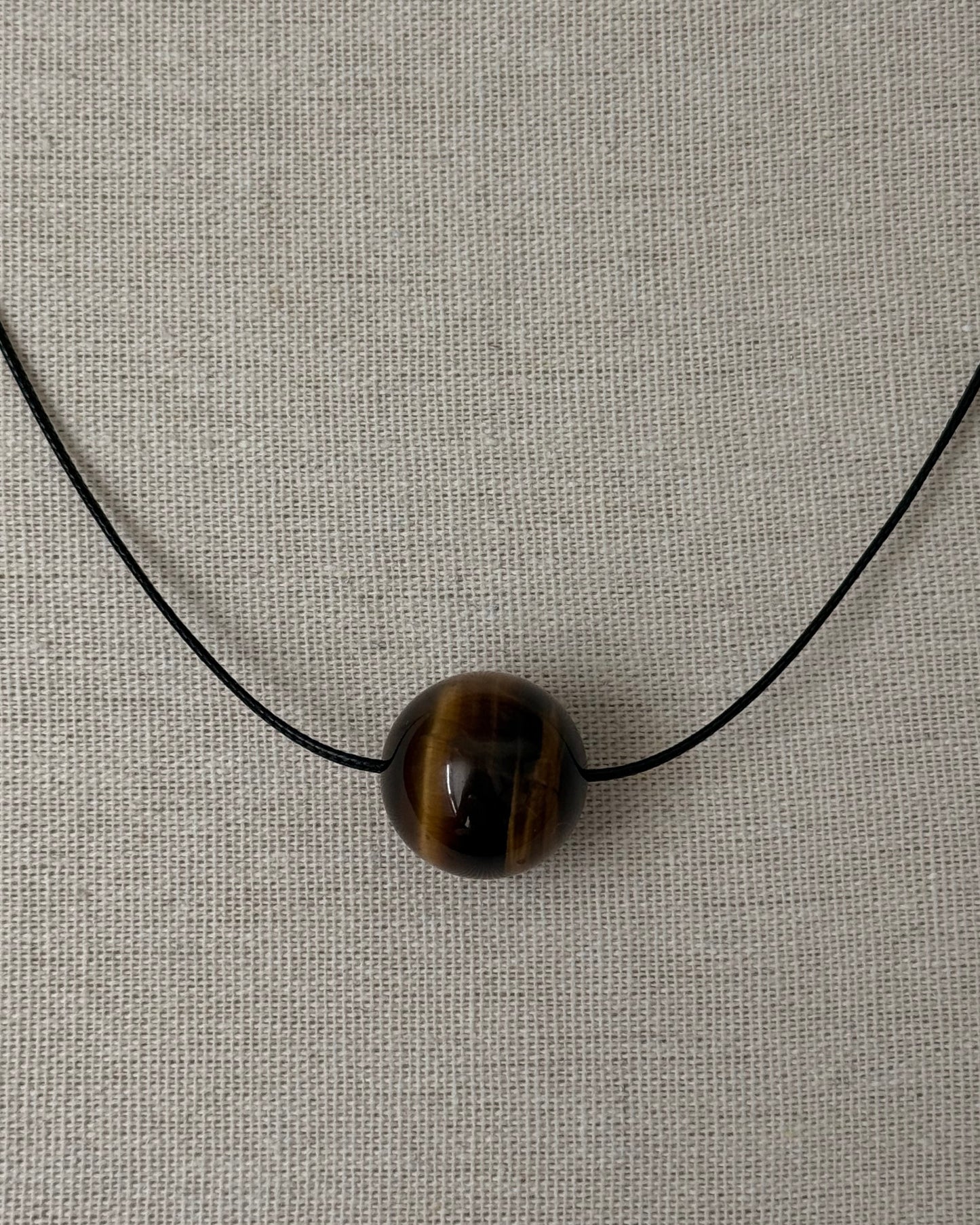 013 TIGER EYE LONG NECKLACE