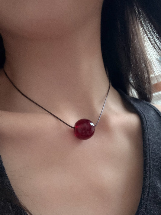 014 CHERRY GLASS NECKLACE