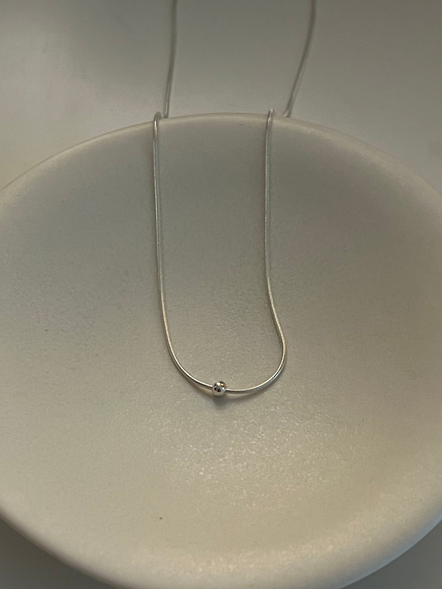 SILVER MINI BALL SNAKE CHAIN NECKLACE / CHOKER