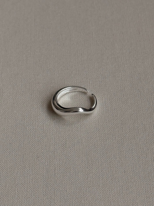 925 SILVER WAVY PINKY RING