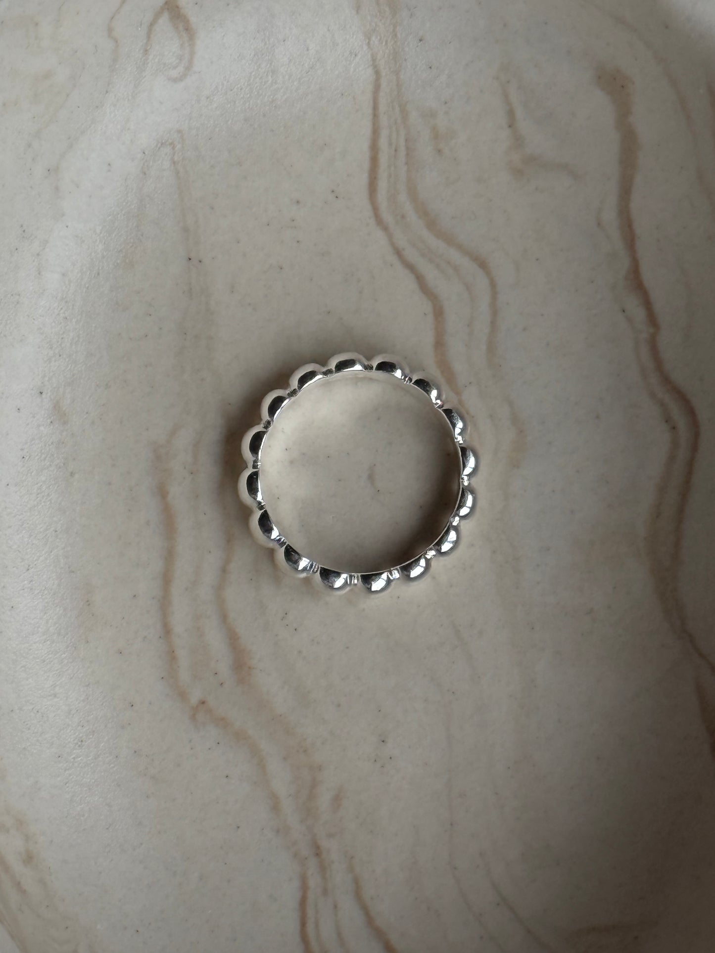 SILVER BUBBLY RING
