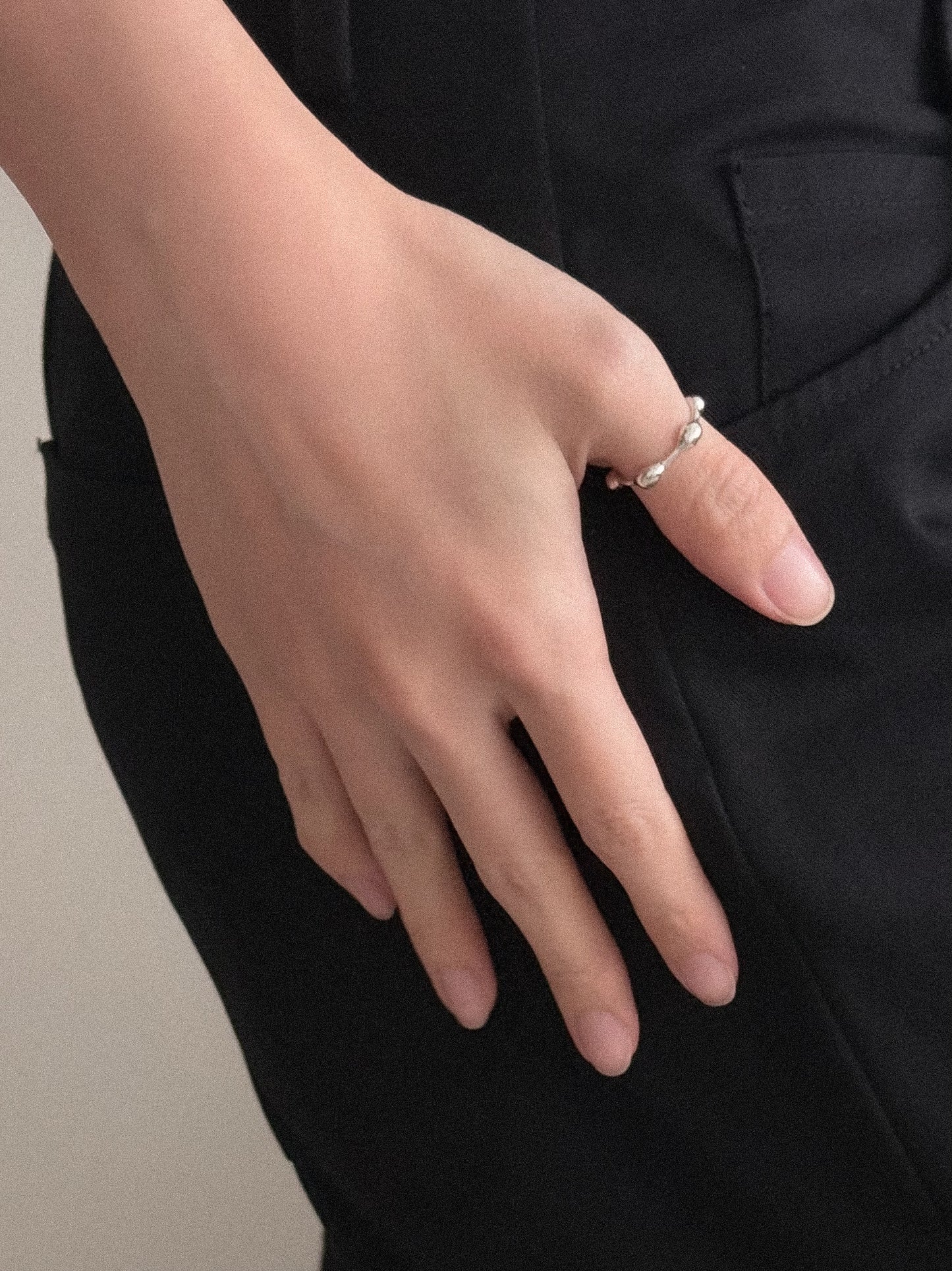 HANDCRAFTED SILVER OLIVE RING