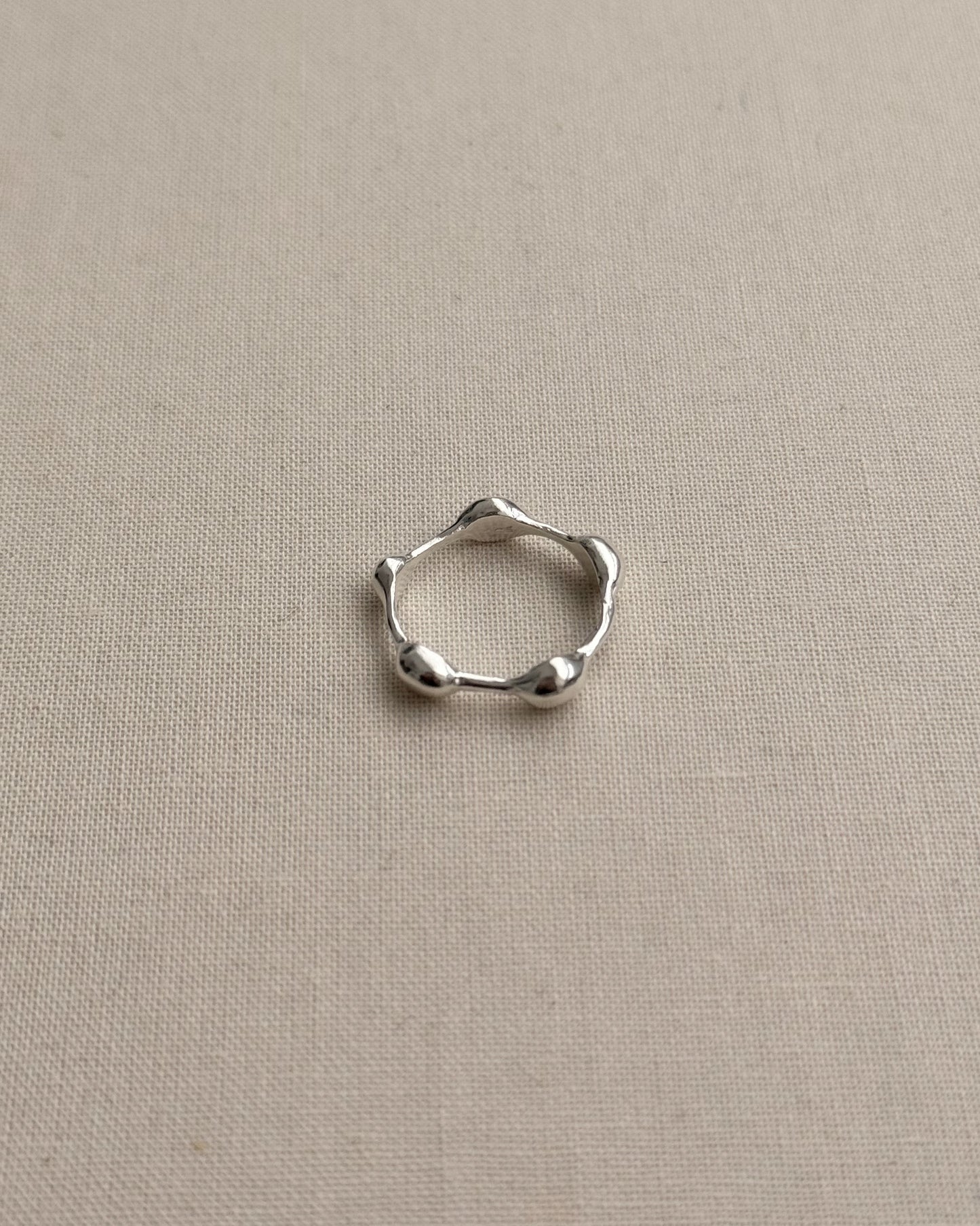HANDCRAFTED SILVER OLIVE RING