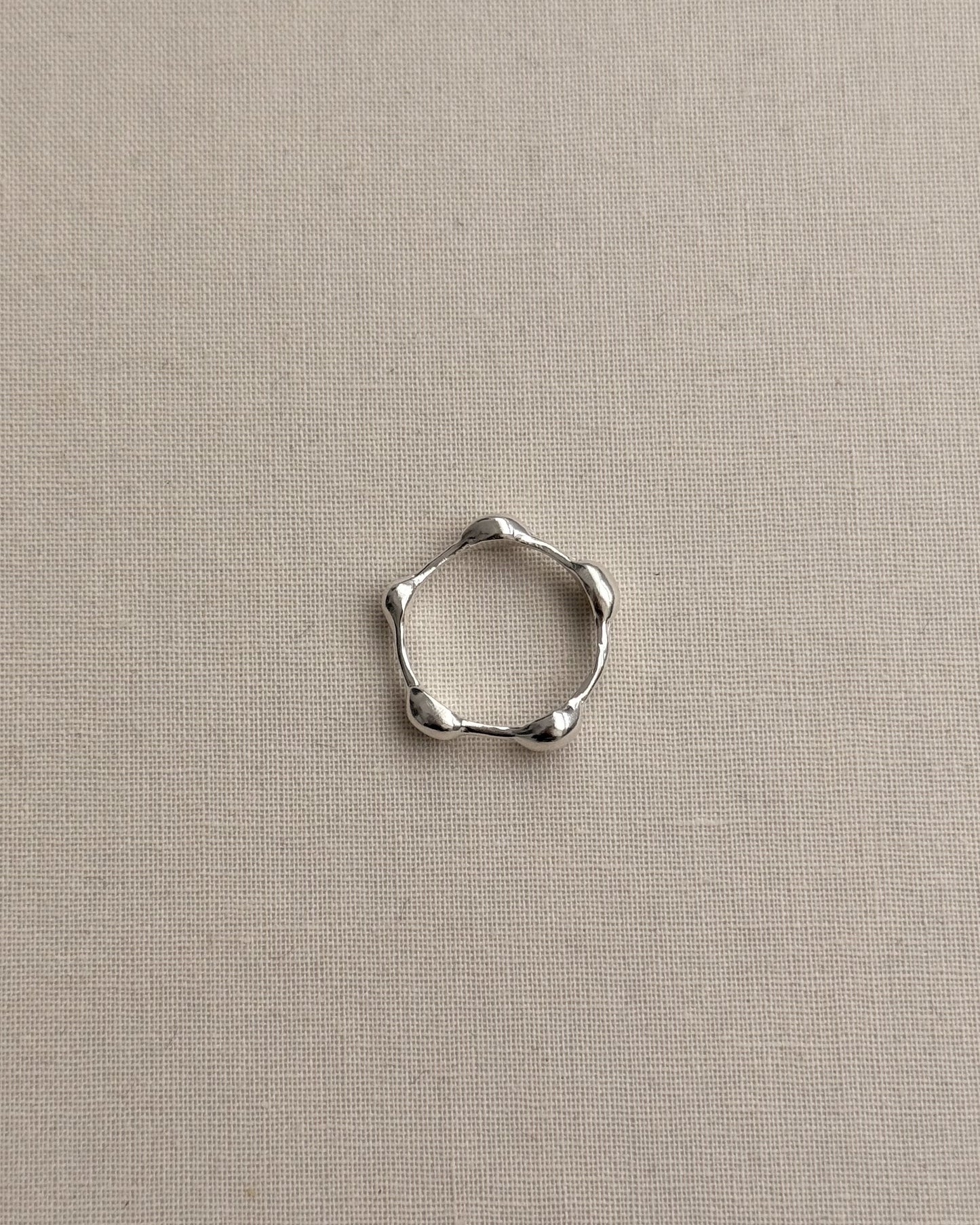 HANDCRAFTED SILVER OLIVE RING