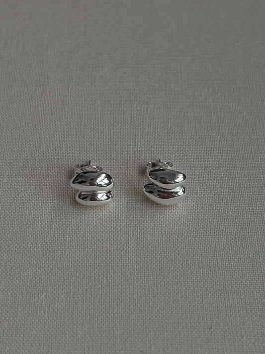 925 SILVER DUO CHUBBY EARRING