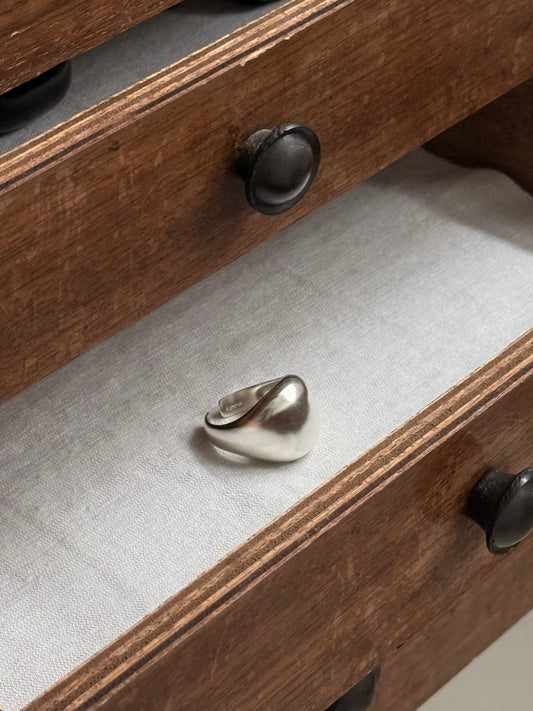 SILVER MATTE CHUBBY RING