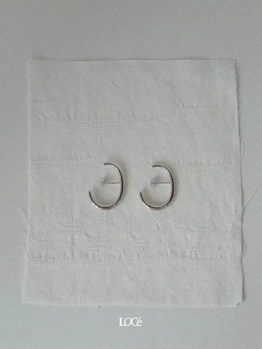 Locé | 925 Silver Oval Earring